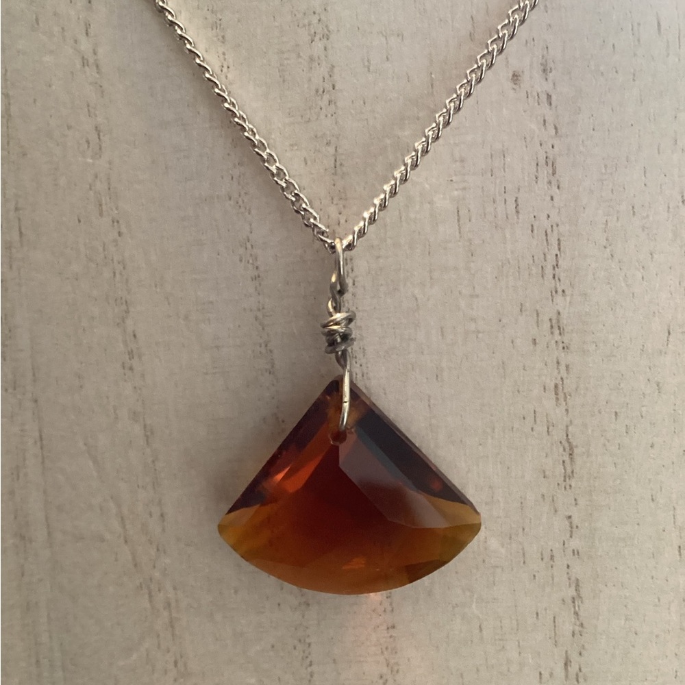 Glass Triangle Pendant Necklace